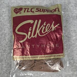 Vintage Silkies Pantyhose Womens Size Q Beige TLC Support Shaper Made USA